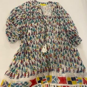 Roller Rabbit coverup multi color boats